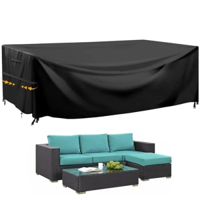 Abbildung von GARPROVM Abdeckung für Gartenmöbel Wasserdicht, 200x165x80cm Abdeckplane Staubdicht Oxford Gewebe, Outdoor Sofa Tisch Möbelsets Abdeckhaube Schutzhülle Balkonmöbel
