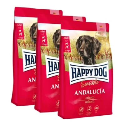 Abbildung von Happy Dog Sensible Andalucía M 3X 1 kg Trockenfutter, Geschmacksrichtung Schwein