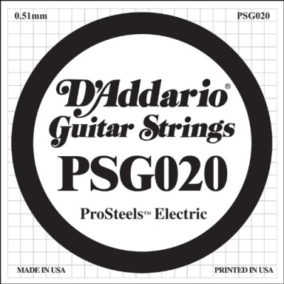 Abbildung von D&#039;Addario PSG020 ProSteels Einzelsaite für E Gitarre, .020