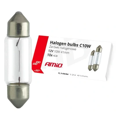 Abbildung von AMiO 02557 Glühlampe 12 10 C10W S8,5d 41 Innenraumverkleidung, außen, Kennzeichenbeleuchtung AUDI: Coupe B3, OPEL: Zafira B, VOLKSWAGEN: Sharan II
