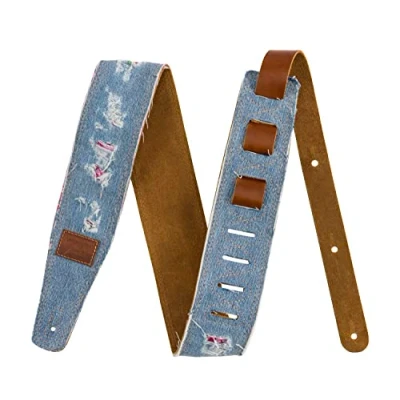 Abbildung von Fender x Wrangler® Ripped Denim Strap Indigo Guitar