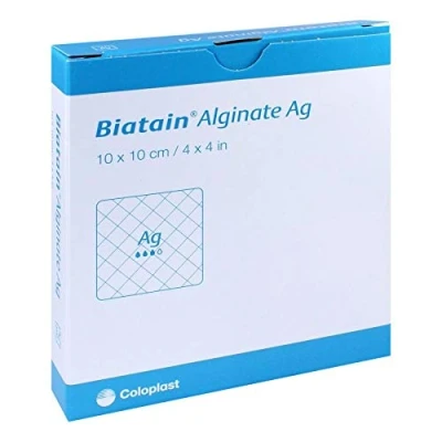 Abbildung von Biatain Alginate Ag Kompressen 10x10 Cm Mit Silber 10 St