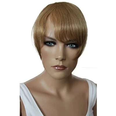 Abbildung von CAISHA 100% ECHTHAAR Pony Haarteil Haarverdichtung Haarverlängerung Honigblond H313m