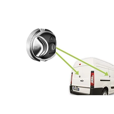Abbildung von DAKEN Saturn EVO Transportersicherung für Transporter Seite oder Hecktür Sicherheitsschloss aus Edelstahl KEP