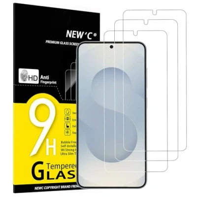 Abbildung von NEW&#039;C 3 Stück, Panzer Schutz Glas für Samsung Galaxy S25, Frei von Kratzern, 9H Härte, HD Displayschutzfolie, Ultra klar, Ultrabeständig