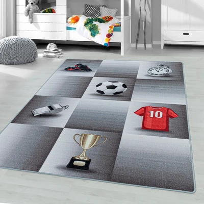 Abbildung von Ayyildiz Teppiche Kinderteppich &quot;PLAY 2906&quot;, rechteckig, robuster Kurzflor, Fussball, Kinderzimmer