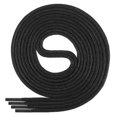 Abbildung von Di Ficchiano gewachste runde Schnürsenkel schwarz, Schuhband, Laces, Durchmesser 2 4 mm für Businessschuhe, Anzugschuhe und Lederschuhe Farbe: black Länge: 170cm