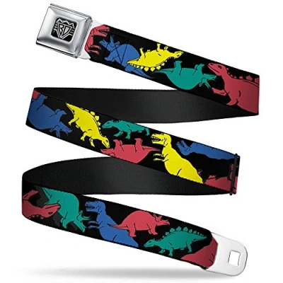 Abbildung von Buckle Down Unisex Sicherheitsgurt Dinosaurier Regular Gürtel, Mehrfarbig, L