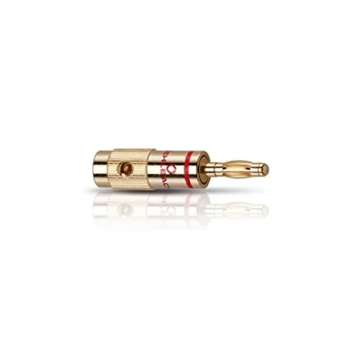 Abbildung von Oehlbach Banana B1 Bananenstecker für Kabel bis 10mm² vergoldet, rot/schwarz Kennzeichnung 4 Stück Gold
