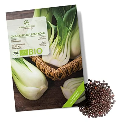 Abbildung von BIO Chinesischer Senfkohl Samen (Pak Choi, 150 Korn) Pak Choi Saatgut aus biologischem Anbau ideal für die Anzucht im Garten, Balkon oder Terrasse