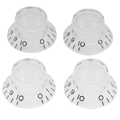 Abbildung von Musiclily Metrisch Gitarre Knöpfe Potiknöpfe Top Hat Knobs Volume Tone Potikopf für Epiphone Les Paul SG Import E Gitarre,Transparent (4 Stück)