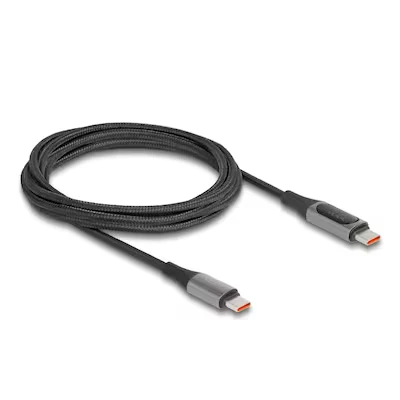 Abbildung von Delock USB 2.0 Kabel Type C™ Stecker zu PD 3.0 100 W mit Leistungsanzeige 2 m