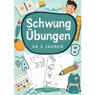 Abbildung von Schwungübungen Ab 3 Jahren: Übungsheft mit zur Förderung der Konzentration, Feinmotorik und Augen Hand Koordination. Für den Kindergarten zu Hause!