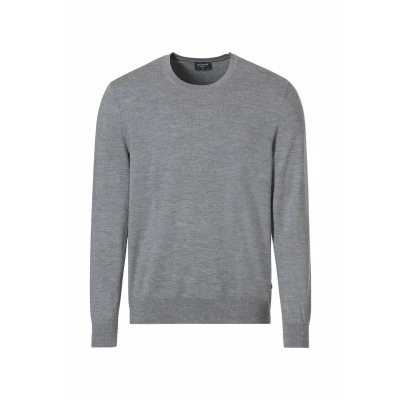 Abbildung von OLYMP Strick Pullover Rundhals extrafeine Merinowolle hellgrau Gr. L