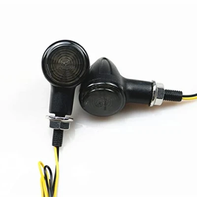 Abbildung von Motorrad LED Blinker für Honda Kawasaki Suzuki Yamaha Cruiser Chopper Bobber Cafe Racer CB400 200 GN125 Old School Custom (Schwarzer Rauch)