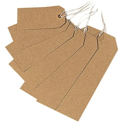 Abbildung von Q Connect KF01596 Anhänger mit Bändchen, 70 x 35mm, 1000 Stück, gelbbraun
