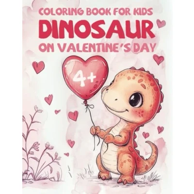 Abbildung von Dinosaur on Valentine&#039;s Day Coloring Book for Kids: 42 Cute Pages Of Dinosaurs in Love (Cute Dinosaur)