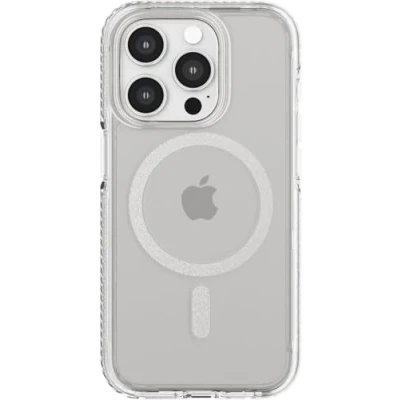 Abbildung von tech21 Evo Crystal für iPhone 15 Pro Kompatibel mit MagSafe Aufprallschutz Case White Titanium