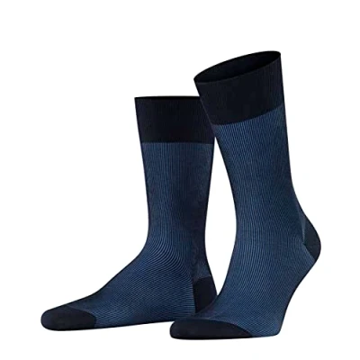 Abbildung von FALKE Herren Socken Fine Shadow M SO Baumwolle gemustert 1 Paar, Blau (Dark Navy 6370), 43 44