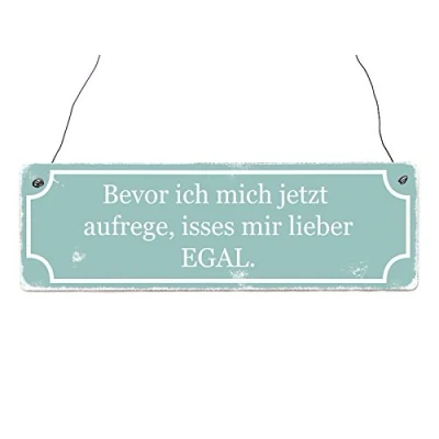 Abbildung von Interluxe Holzschild Shabby Vintage Dekoschild Bevor ICH Mich JETZT Aufrege witziger Spruch auf Schild