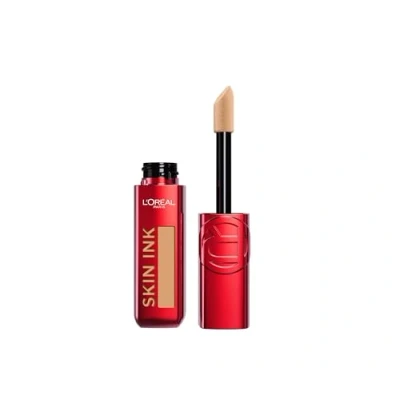 Abbildung von L&#039;Oréal Paris Skin Ink Teintinte Foundation mit hoher Deckkraft semi permanenter Halt natürliches Finish geeignet für empfindliche Haut Farbton: Medium Cool (318) 15 ml