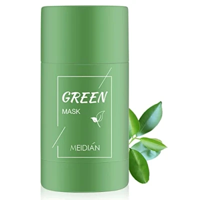 Abbildung von Green Mask Stick, Tea Cleansing Deep Smearing Clay Mask, Clean Poren Mitesserentferner Maske, verbessert die Haut, für alle Hauttypen Männer Frauen