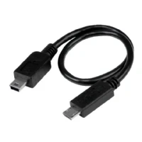 Abbildung von StarTech.com USB OTG Kabel Micro auf Mini St/St 20cm, 0,2 m, B, Männlich/Männlich, Schwarz