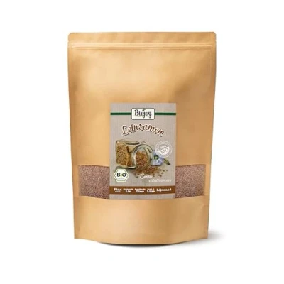 Abbildung von Biojoy BIO Leinsamen (1,5 kg), braun &amp; ganz, Leinsaat ohne Zusätze