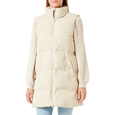 Abbildung von VERO MODA Damen VMNOE AW23 Coated Waistcoat BOOS Weste, Oatmeal, M