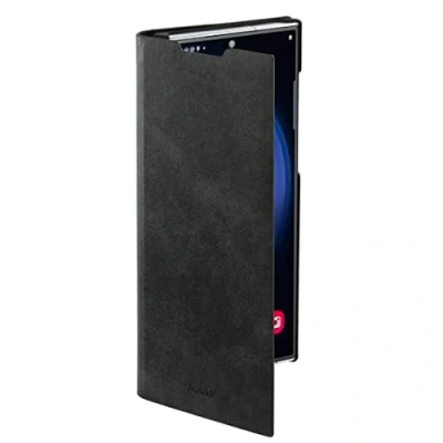 Abbildung von Hama Handytasche für Samsung Galaxy S23 Ultra „Guard Pro“ (Schutzhülle mit Kartenfach, klappbare Hülle Magnetverschluss und Standfunktion) schwarz