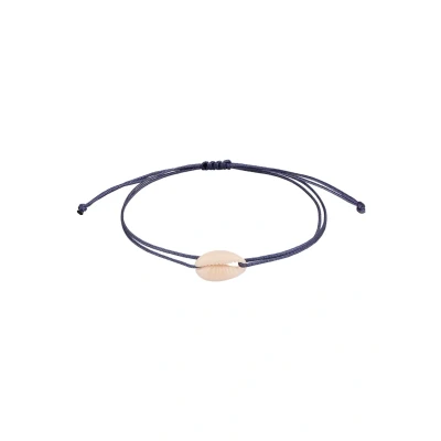 Abbildung von Kuzzoi Armband Herren mit Kauri Muschel (13 x 8mm) Surfer Nylonarmband Blau verstellbar Länge 19cm 21cm