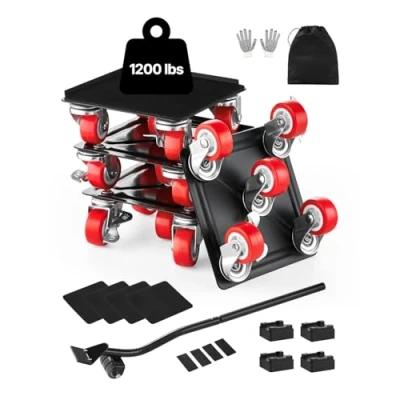 Abbildung von VEVOR Möbelroller Transportroller Möbelwagen Rollen mit 5 Rädern 135x135x52mm