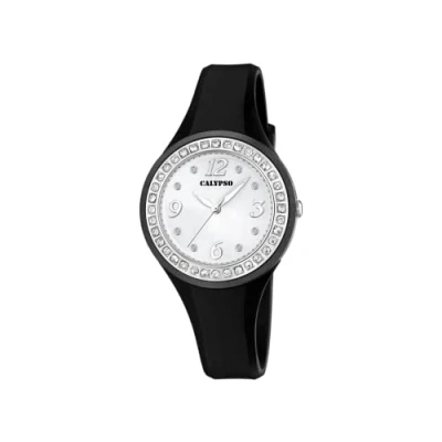 Abbildung von Calypso WATCHES Quarzuhr Damenuhr PUR schwarz Calypso, (Analoguhr), rund, mittel (ca. 37mm) PURarmband, Casual Style