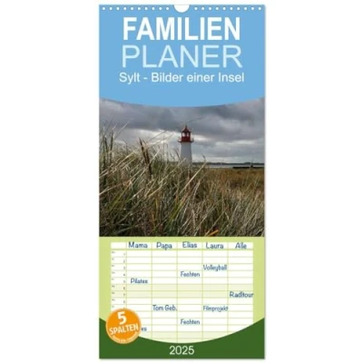 Abbildung von Familienplaner 2025 Sylt Bilder einer Insel mit 5 Spalten (Wandkalender, 21 cm x 45 cm), CALVENDO
