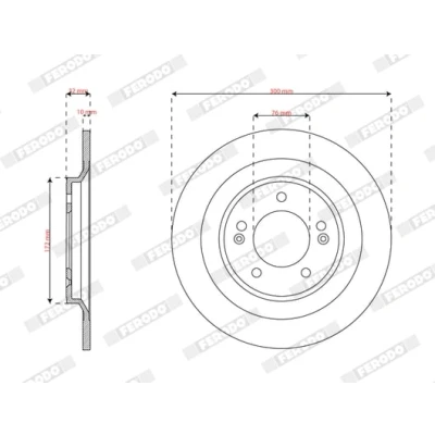 Abbildung von FERODO Bremsscheibe HYUNDAI: Tucson 300mm 10mm 5 voll beschichtet DDF3168C 58411N7000 Bremsscheiben, Scheibenbremsen