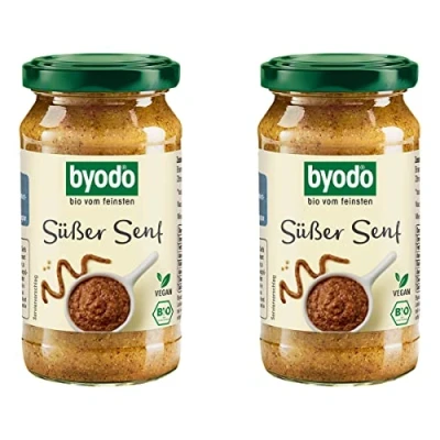 Abbildung von Byodo Bio Ser Senf 200 ml Traditionell Bayerischer Süßer Senf, Frisch und in Kleinen Chargen Hergestellt, ideal für Weißwurst &amp; Dressings, 100% Zutaten, Vegan