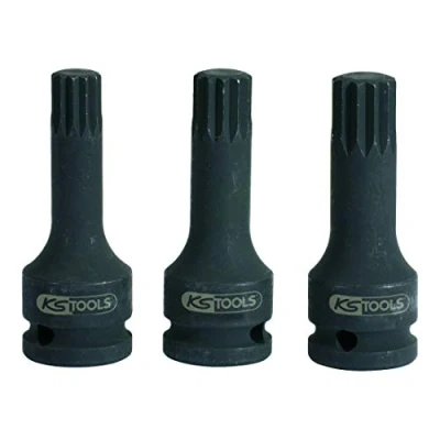 Abbildung von KS TOOLS 515.1172 Kraft Stecknuss 75 M14 12,5 (1/2&quot;) Innenvielzahn, Außenvielzahn