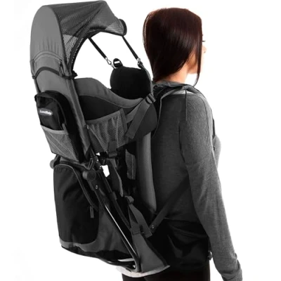Abbildung von Luvdbaby Kraxe Kindertrage bis 18 Kg Ergonomisch Kindertragerucksack für Kinder Premium Toddler Carrier Baby Tragerucksack Babytrage Rückentrage Kleinkind Rucksack mit Kindersitz