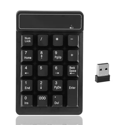 Abbildung von Wirless Nummernblock 19 Tasten Numpad Tastatur mit 2,4 GHz USB Empfänger für iMac, MacBook, PC und Laptops