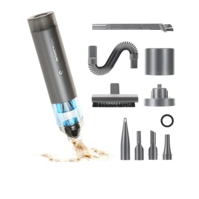 Abbildung von Genius Akku Handstaubsauger Invictus One Table Deluxe Set 14 tlg. 2in1 Staubsauger &amp; Luftpumpe, 85,00 W, beutellos, kompakt und selbststehend, Ambiente Licht, 2 Modi: ECO BOOST