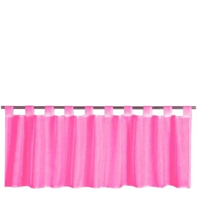Abbildung von Bestgoodies Schlaufen Bistrogardine in B160cm x L60cm, transparente Uni Scheibengardine Voile vielen erhältlich (pink Fuchsia)