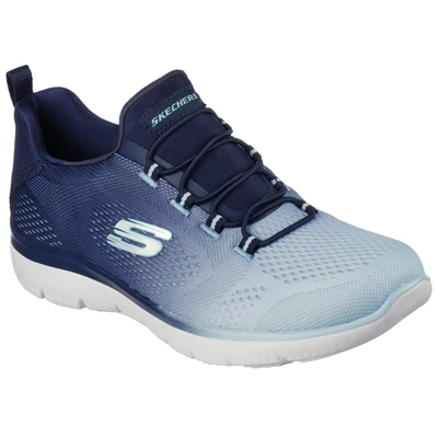 Abbildung von Skechers Damen Summits Bright Charmer Sneaker, Marineblau Hellblauer Netzbesatz, 38 EU