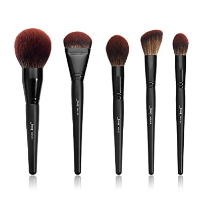 Abbildung von Jessup Large Face Make up Pinsel 5 Stück Premium Synthetic Foundation Puder Kontur Rouge Highlighter Schwarz T273