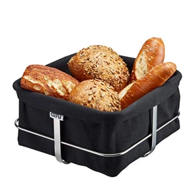 Abbildung von GEFU Brotkorb &quot;BRUNCH eckig&quot;, (1 tlg., Edelstahl Rahmen, Baumwolleeinsatz), perfekt für Brot &amp; Brötchen