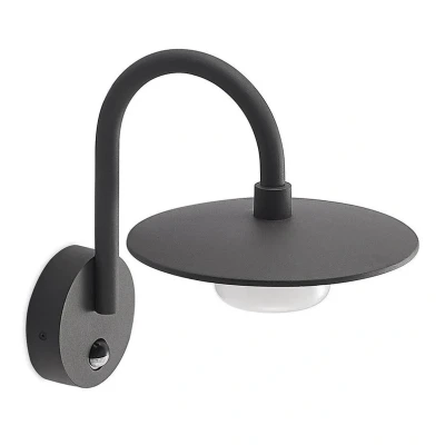 Abbildung von Lucande Außenwandleuchte Zamalino, 31 cm, anthrazit, Sensor