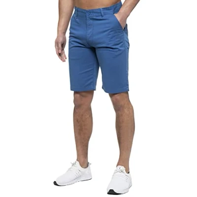 Abbildung von 989Zé ENZO Herren Chino Shorts, Baumwolle, normale Passform, Sommer, lässig, Smart Half Pants, königsblau, 40W