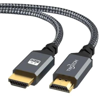Abbildung von Twozoh 4K HDMI Kabel 5M, High Speed 60HZ 18Gbps geflochtenes auf 2.0 Kompatibel mit PS5, PS3, PS4, PC, Projektor, UHD TV/HDTV, Xbox