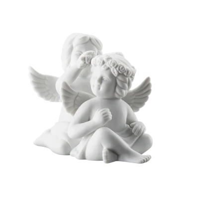 Abbildung von Rosenthal Engelpaar mit Blumen klein weiss matt 6 cm