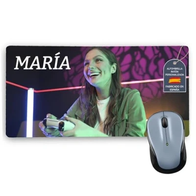 Abbildung von Mauspad XXL. Custom Mousepad. Gaming Foto. Schreibtischunterlage. 800 * 400 2mm. Unterseite aus rutschfestem Gummi. Foto