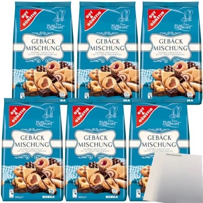 Abbildung von Gut&amp;Günstig Gebäckmischung mit 6 ausgewählte Gebäckspezialitäten 6er Pack (6x500g Packung) + usy Block